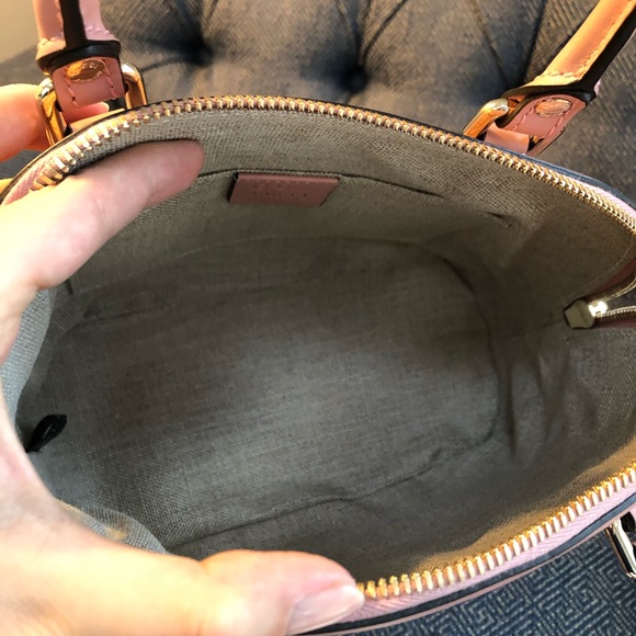 New Gucci Guccissima Pink Leather Bag Long Strap Dome - Picture 10 of 11